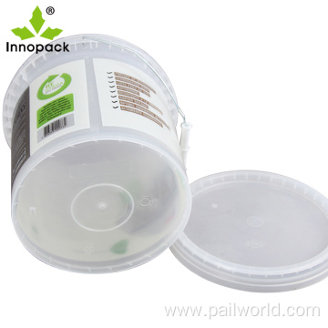 5 litre plastic small transparent bucket with lid